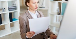 Estate representative reviewing medical bills after a family member’s death
