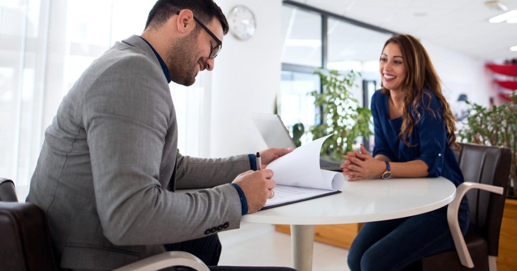 Professional discussing career growth and advancement opportunities with a manager