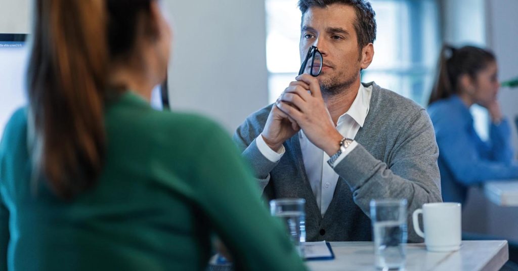 Professional discussing a potential career move and higher-paying job opportunity